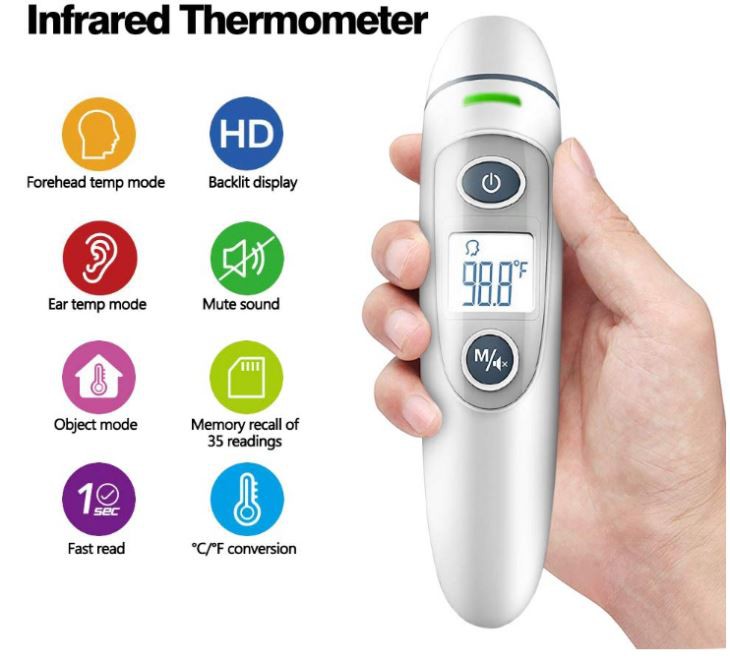 LCD الأشعة تحت الحمراء ميزان الحرارة بندقية درجة حرارة الجسم الاستشعار
